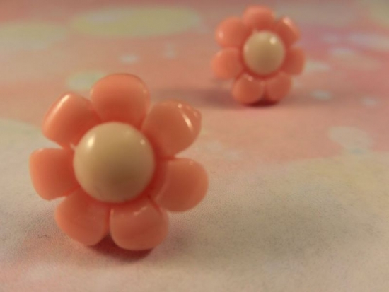 Preview: Pastell Blume Ohrstecker Blüte Flower orange beige